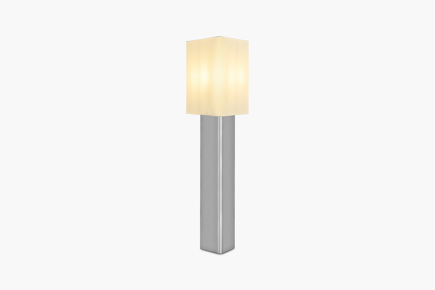 White Linen Shade Prism Floor Lamp