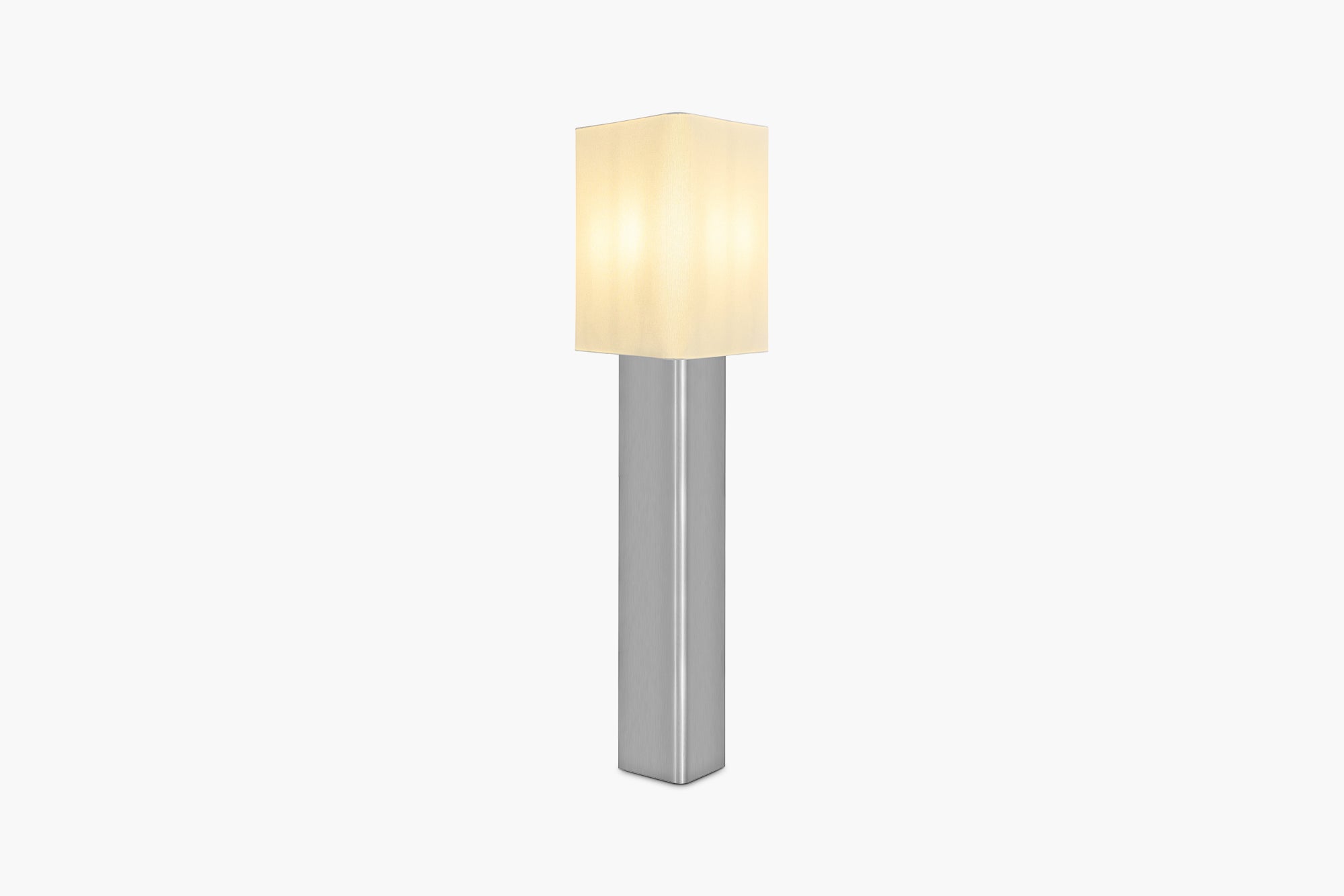 White Linen Shade Prism Floor Lamp