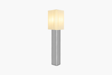 White Linen Shade Prism Floor Lamp