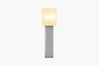 White Linen Shade Prism Floor Lamp