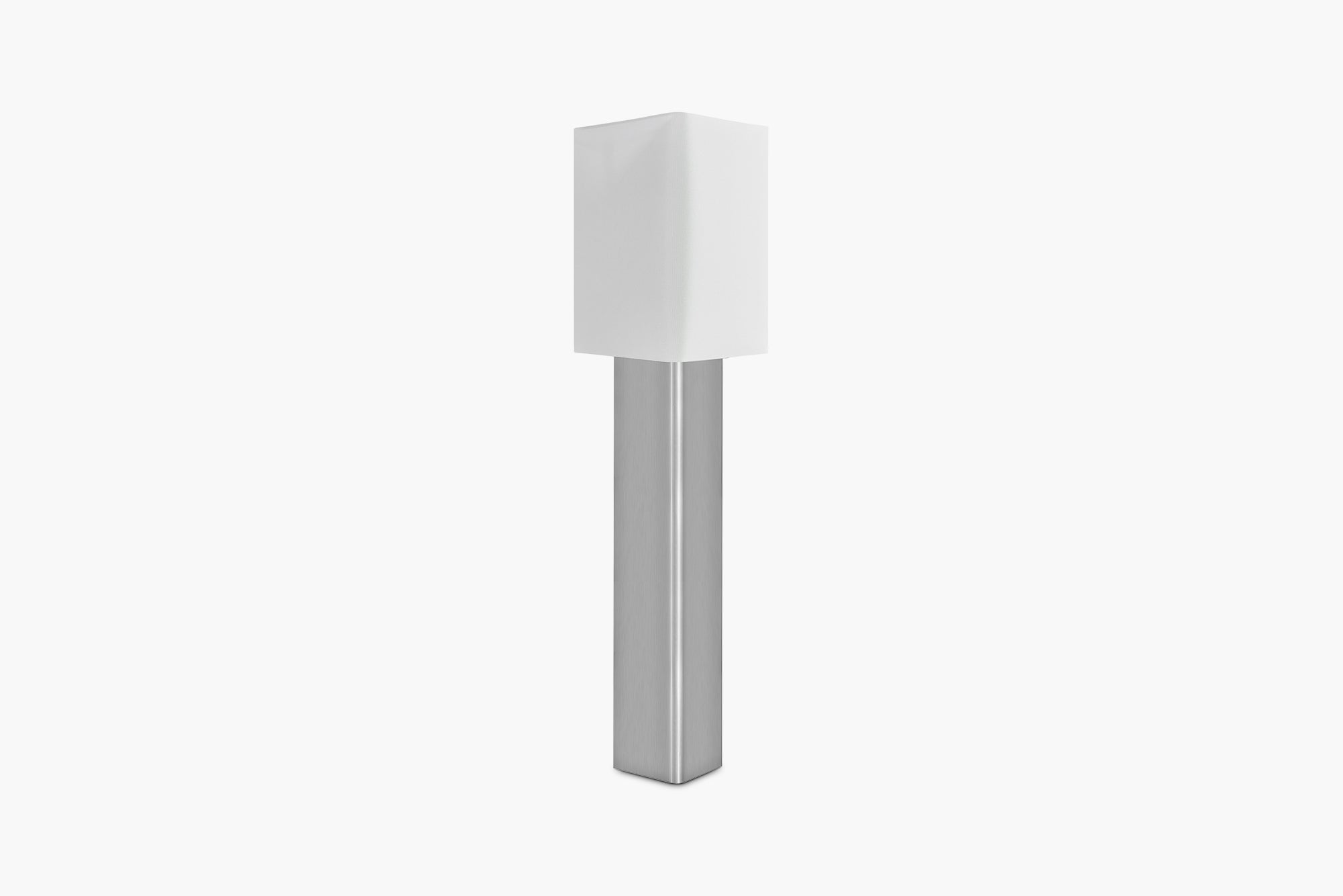 White Linen Shade Prism Floor Lamp