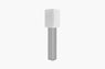 White Linen Shade Prism Floor Lamp