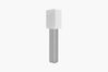 White Linen Shade Prism Floor Lamp