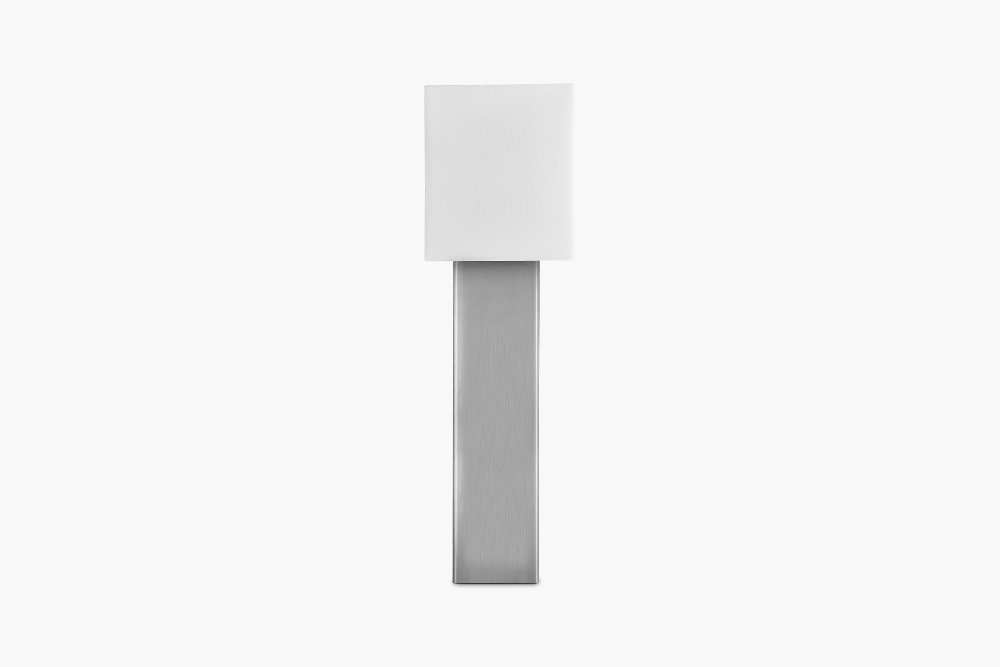 White Linen Shade Prism Floor Lamp