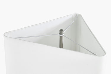 White Linen Shade Prism Floor Lamp