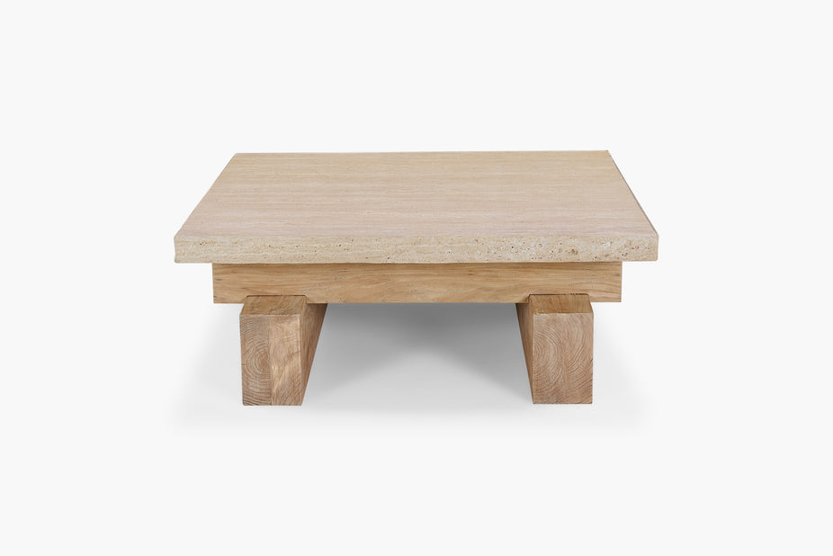 Travertine Rocco Square Coffee Table