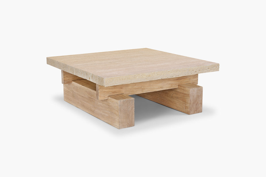 Travertine Rocco Square Coffee Table