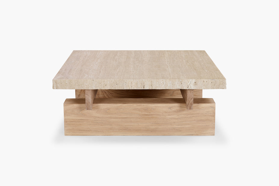 Travertine Rocco Square Coffee Table