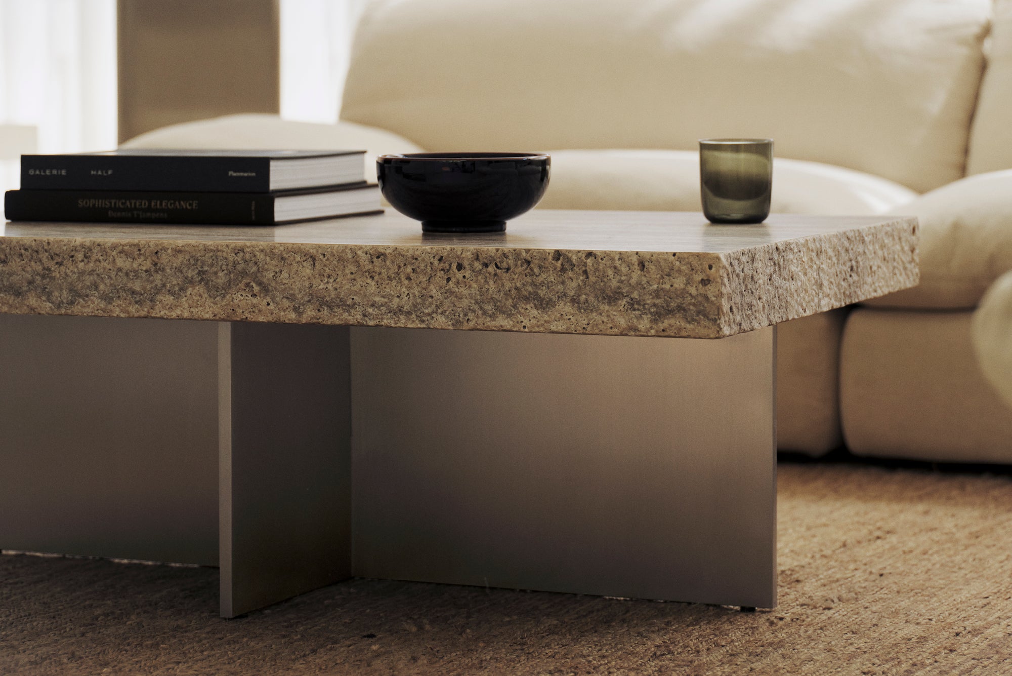 Zaha Travertine Coffee Table