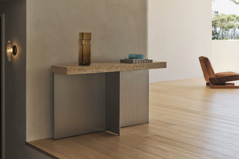 Zaha Travertine Console