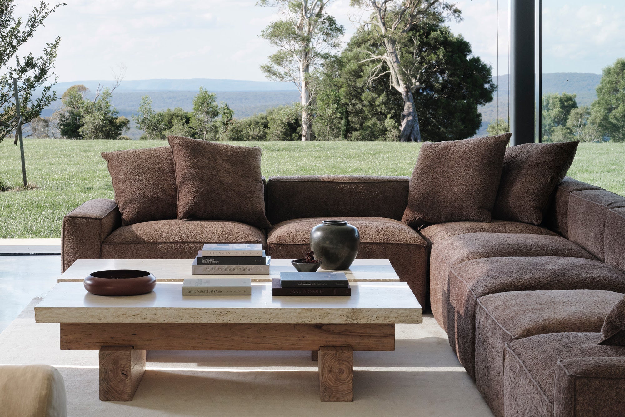 Travertine Rocco Rectangle Coffee Table