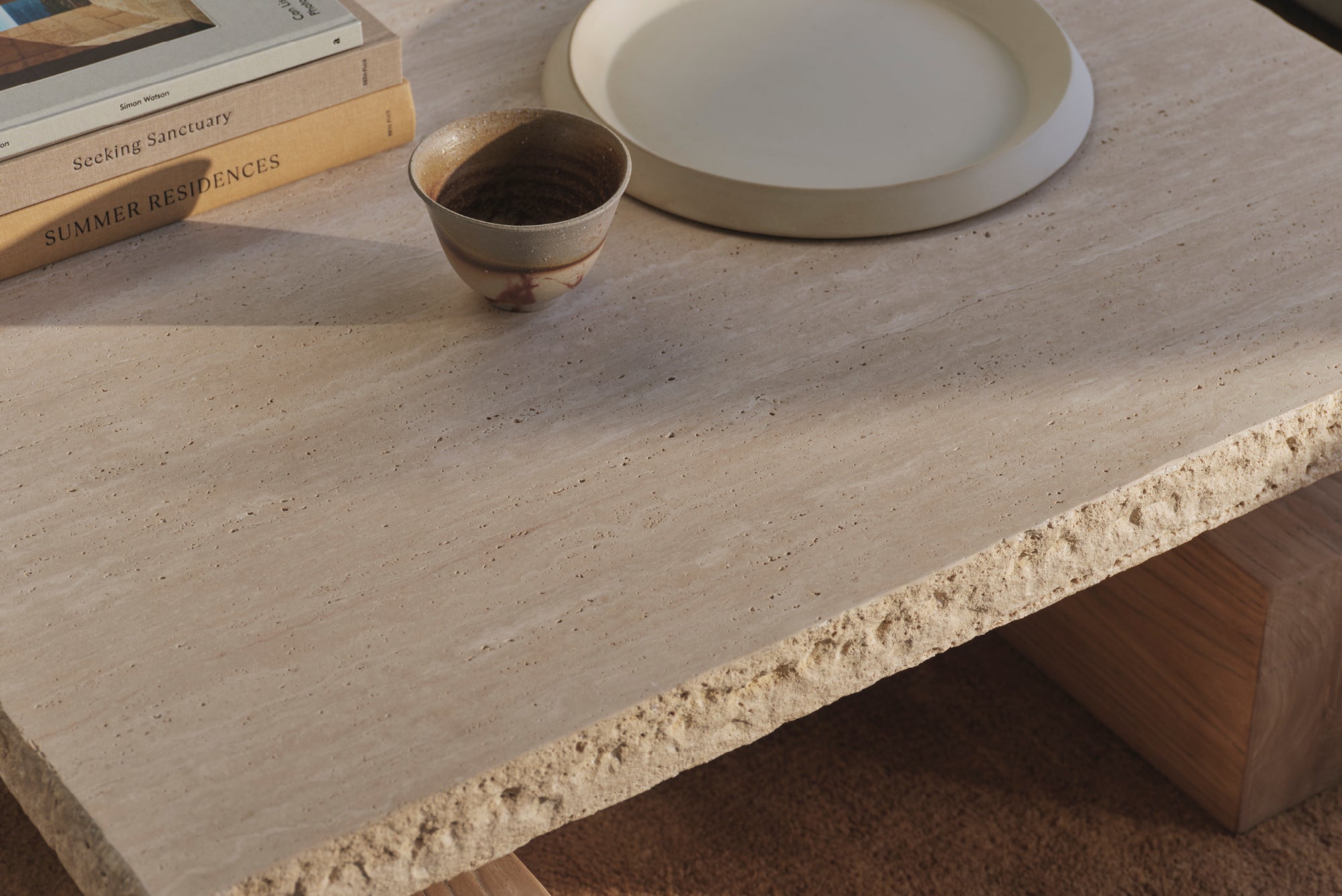 Travertine Rocco Square Coffee Table