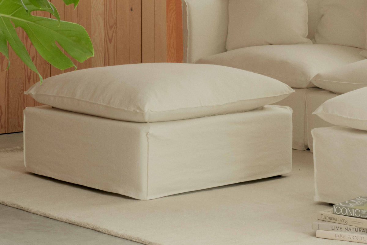White Jojo Ottoman