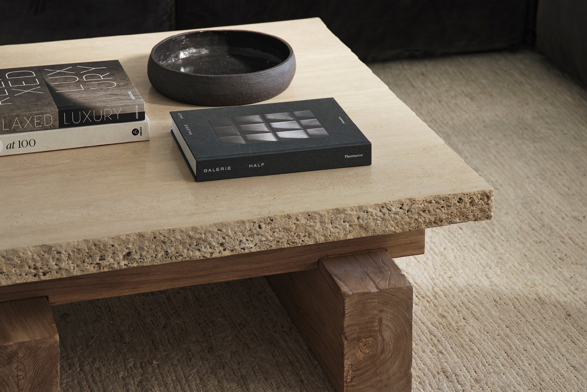 Travertine Rocco Square Coffee Table