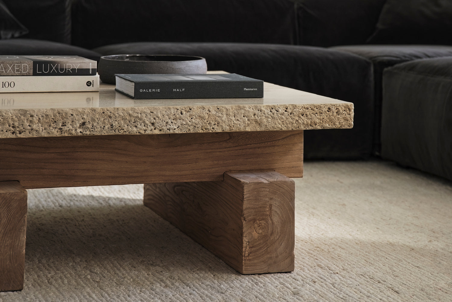 Travertine Rocco Square Coffee Table