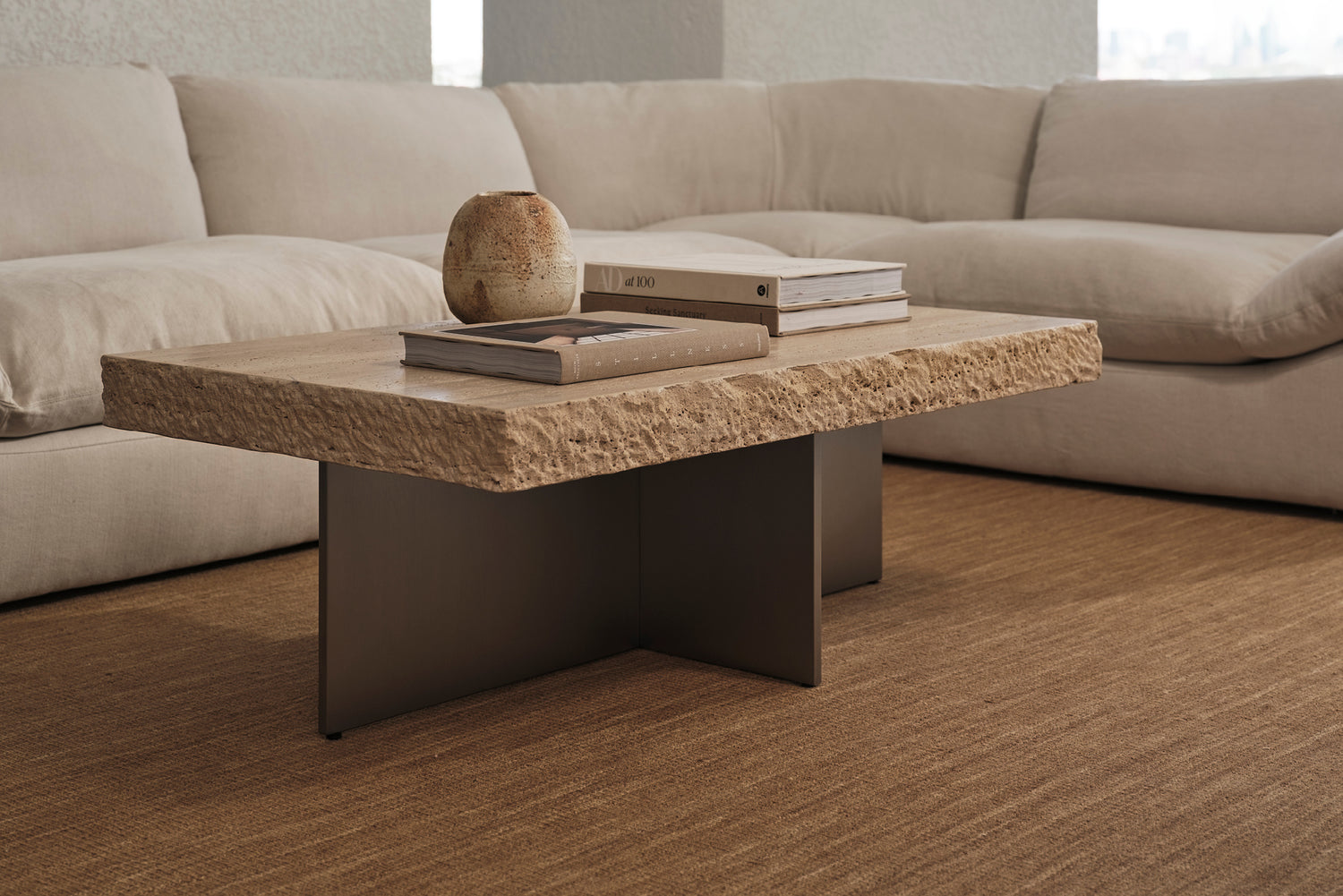 Zaha Travertine Coffee Table