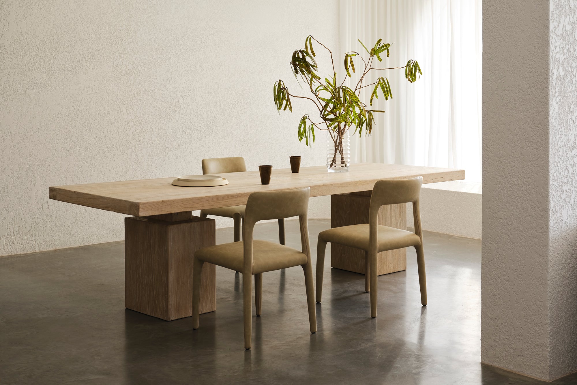 Aged Elm Bossi Rectangular Dining Table