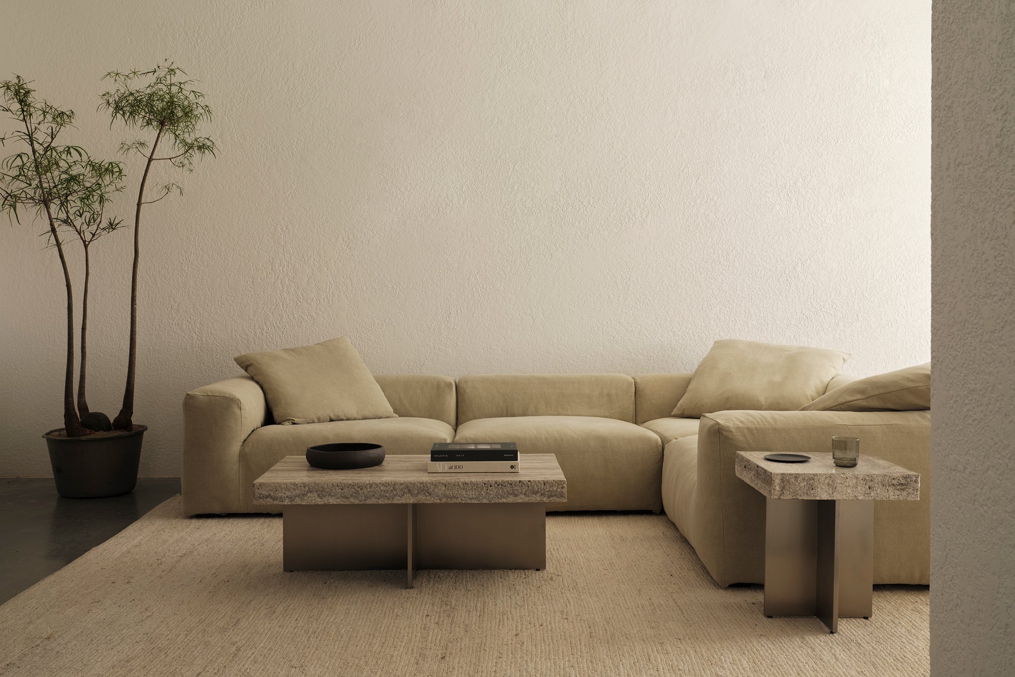 Zaha Travertine Coffee Table