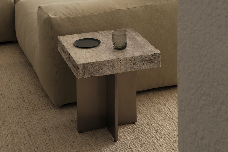 Zaha Travertine Side Table