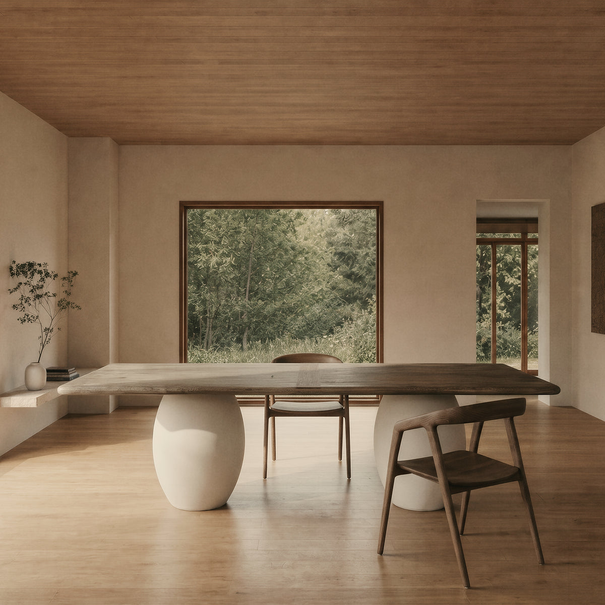 Rustic Blanc Olay Rectangular Dining Table