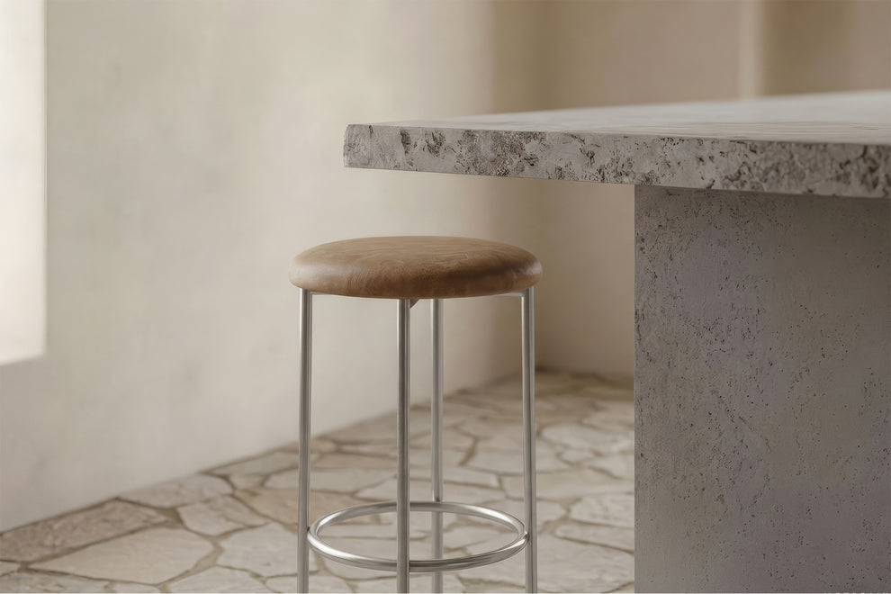 Bellino Counter Stool with Stainless Steel Frame