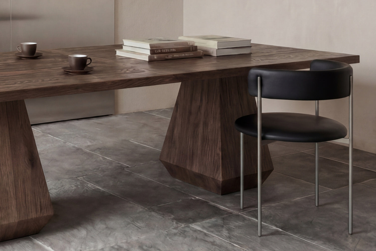 Midnight Black Bellino Dining Chair Stainless Steel Legs