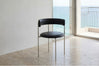 Midnight Black Bellino Dining Chair Stainless Steel Legs