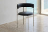 Midnight Black Bellino Dining Chair Stainless Steel Legs