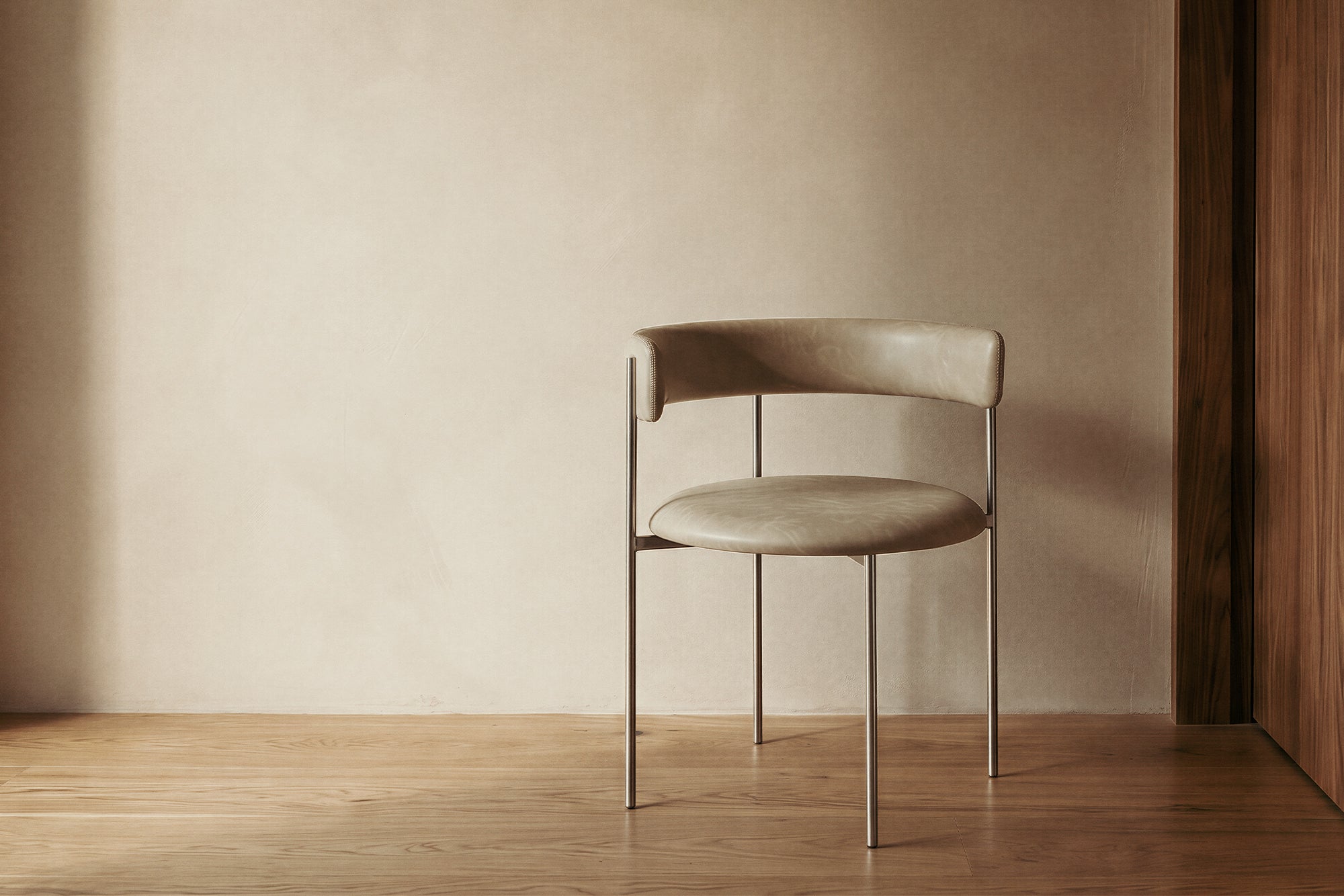 Olive Bellino Dining Chair Stainless Steel Legs