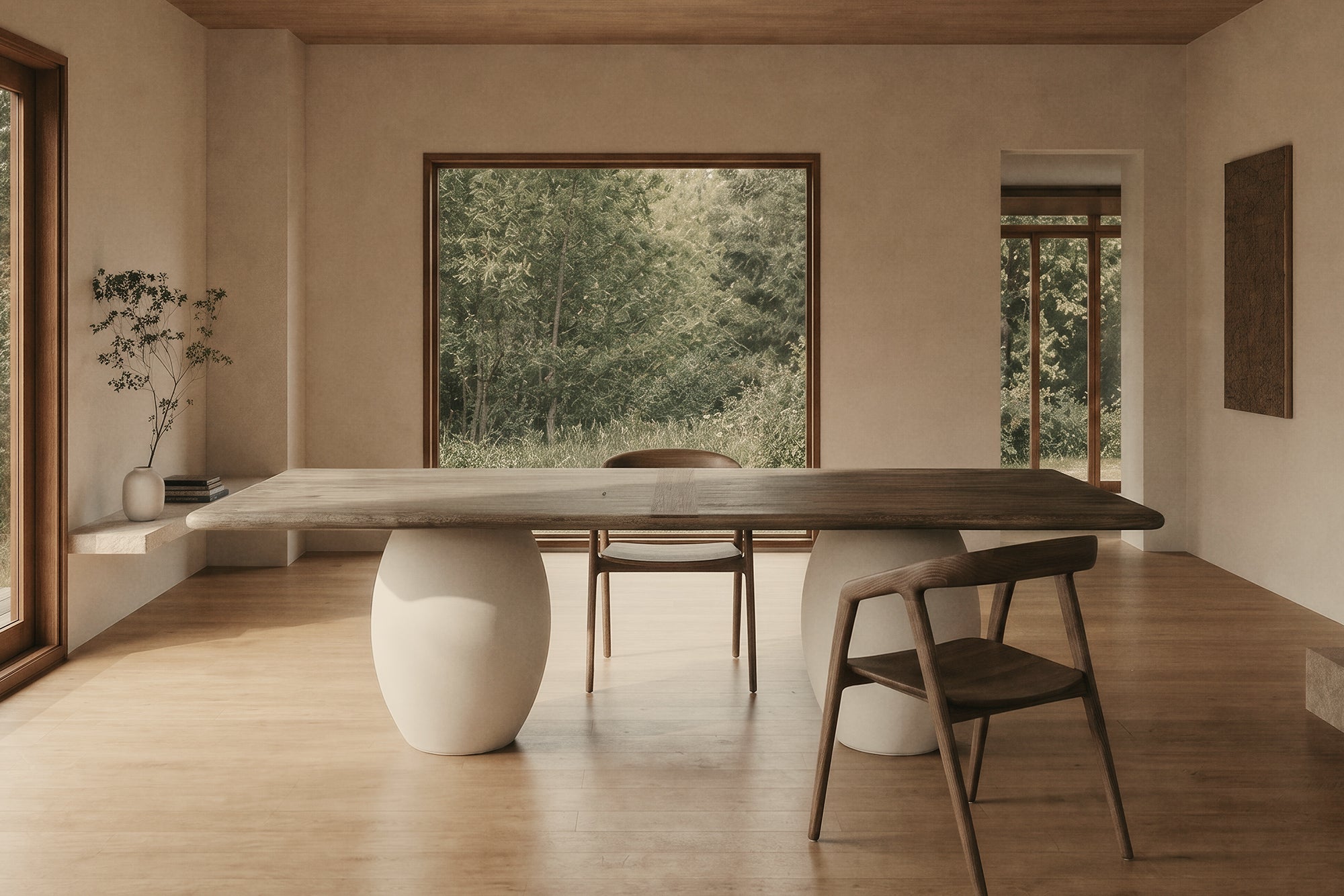 Rustic Blanc Olay Rectangular Dining Table
