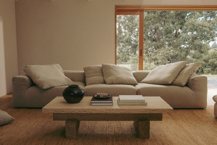 Travertine Rocco Rectangle Coffee Table