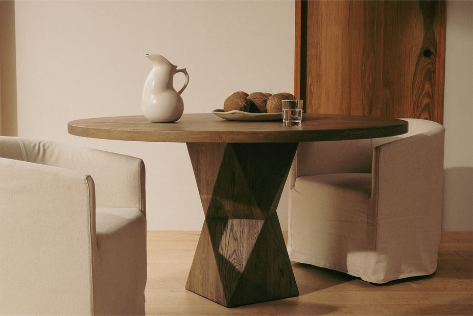Rustic Helix Round Dining Table