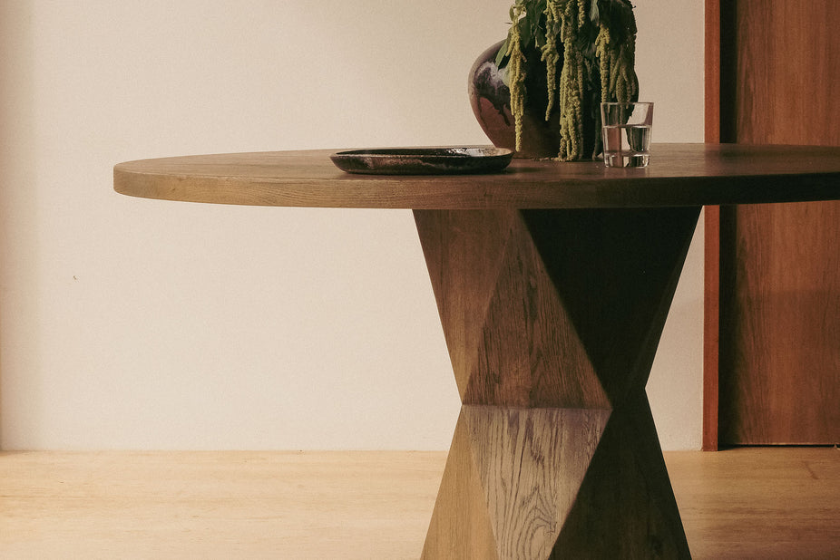 Rustic Helix Round Dining Table