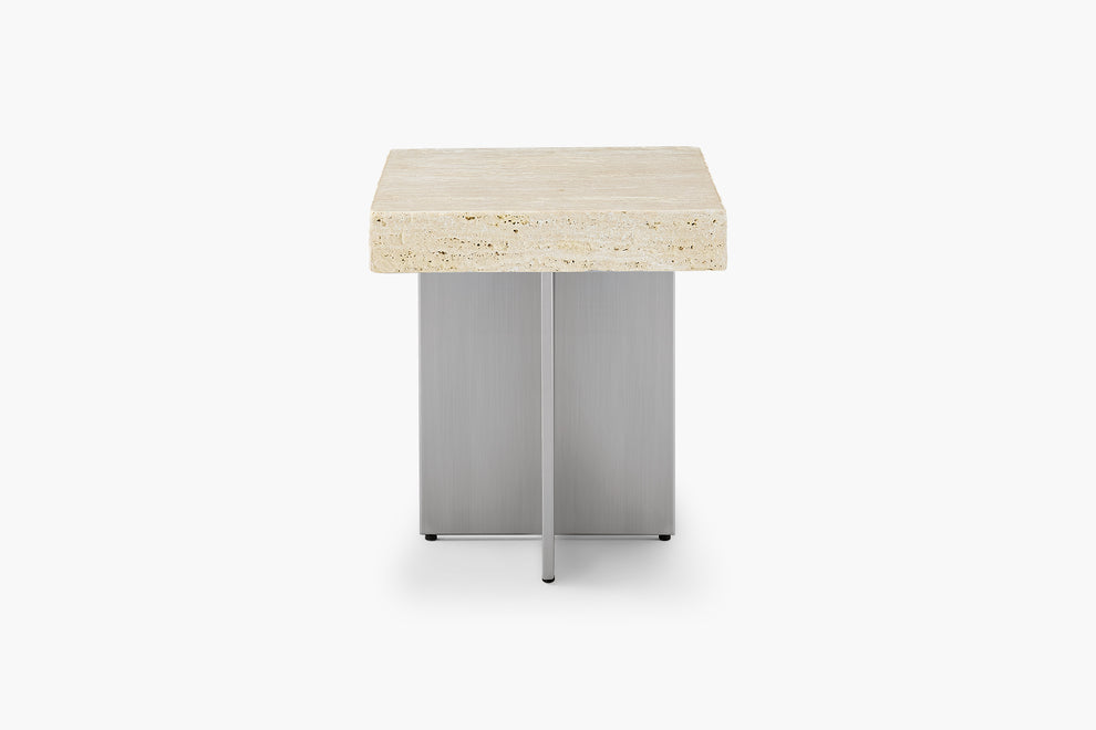 Zaha Travertine Side Table