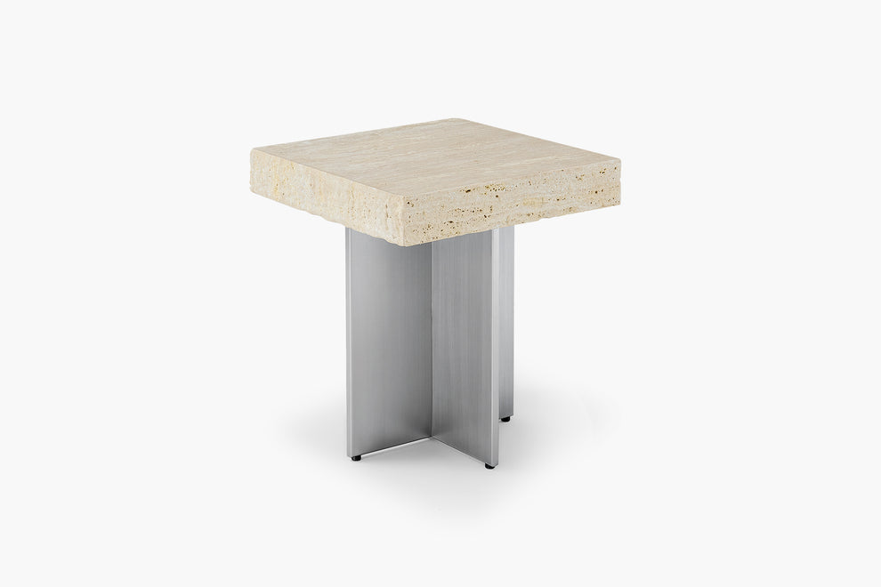 Zaha Travertine Side Table