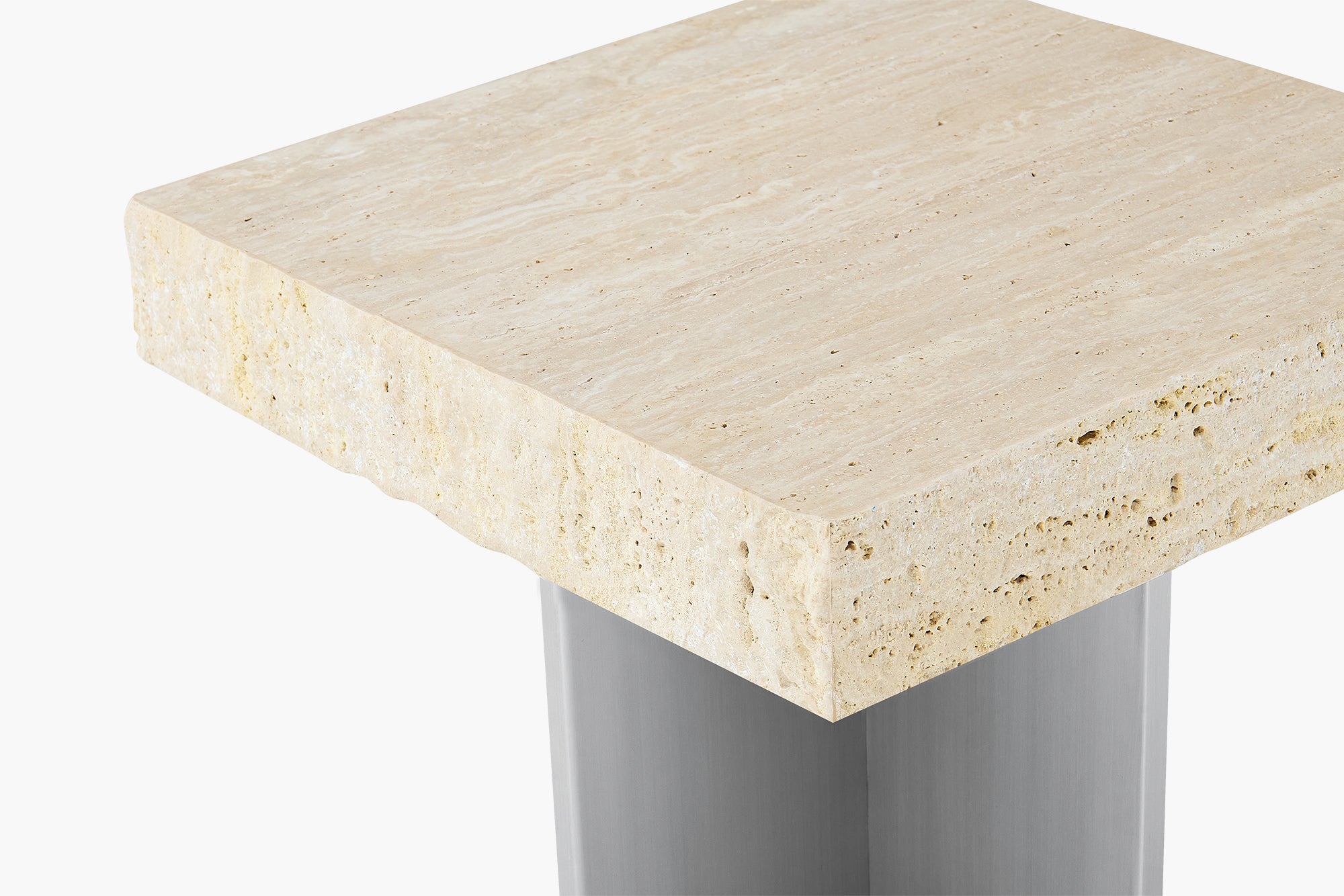 Zaha Travertine Side Table