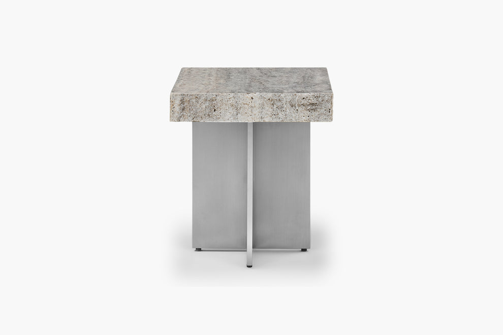 Zaha Travertine Side Table
