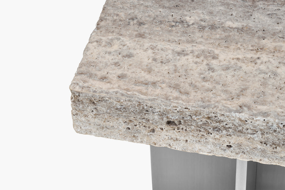 Zaha Travertine Side Table