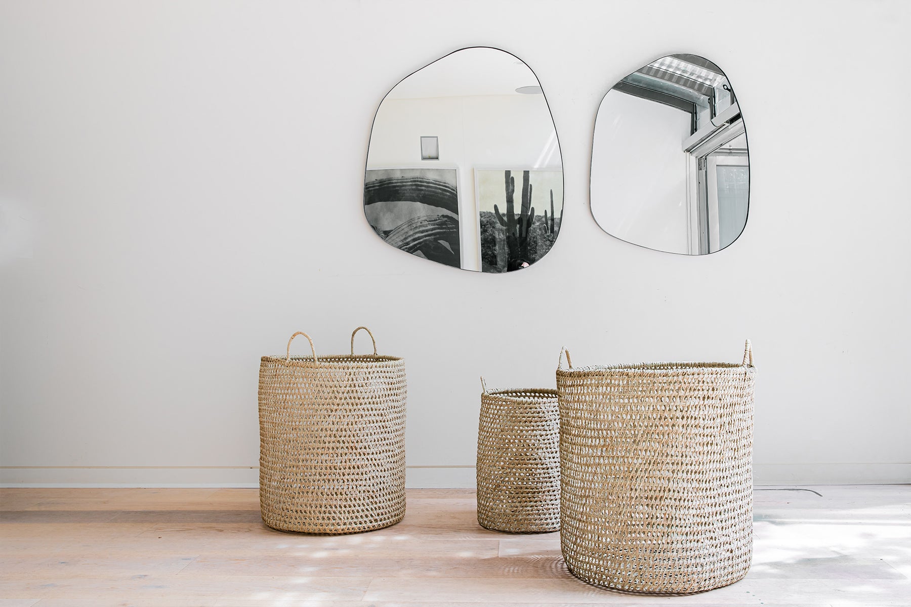 natural shape wall mirrors
