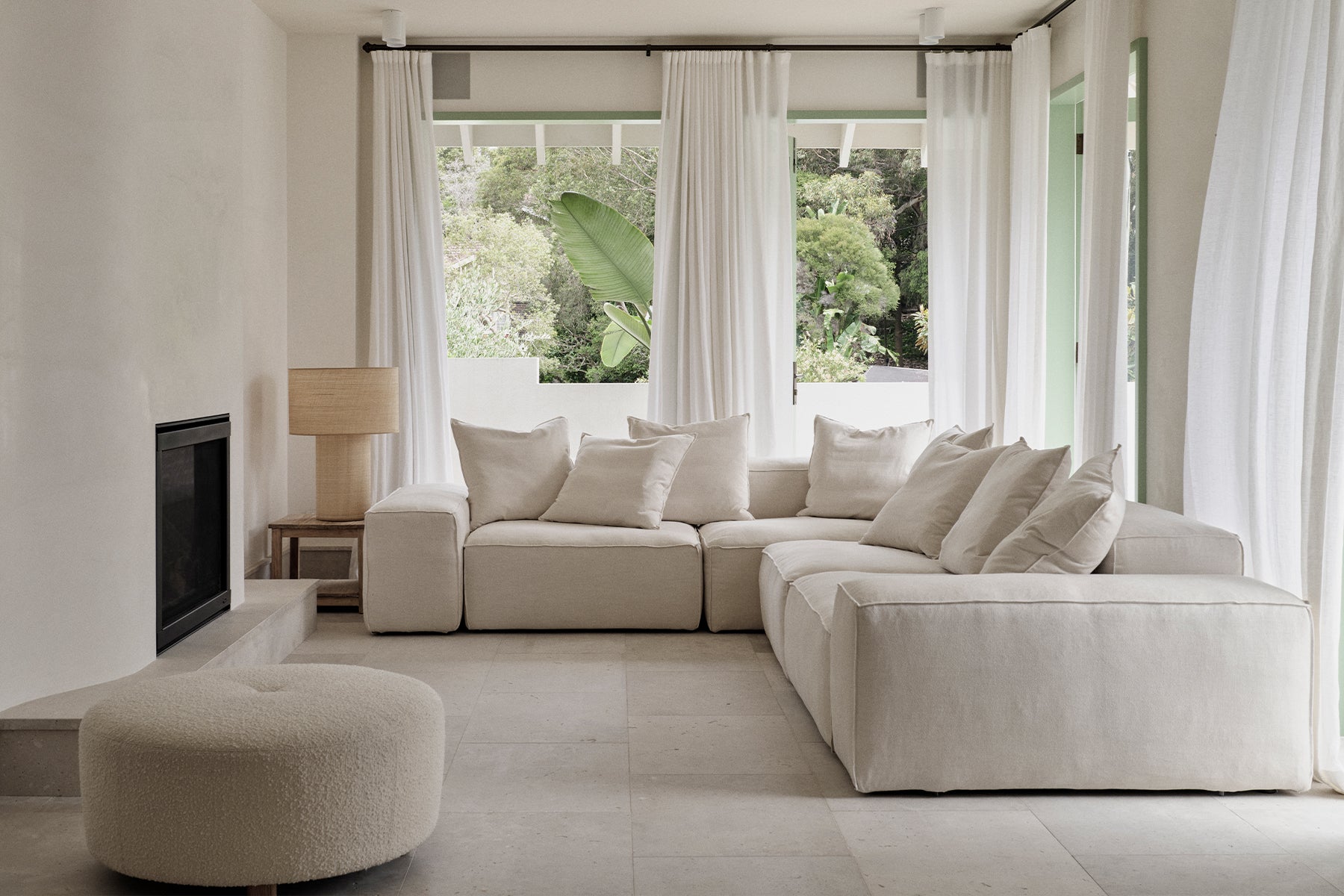Lennock Round Ottoman